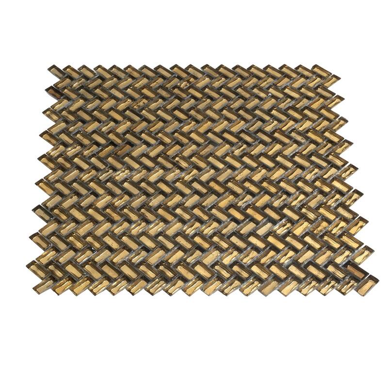 Apollo tile 12" x 12" Majeste Glossy Gold Glass Tile (9.75 sq ft/case) - 10 Pack