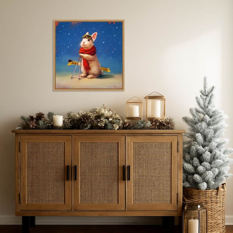 First Snow by Lucia Heffernan (22 x 22 in.), Framed Canvas Wall Art Print - Sylvie Natural