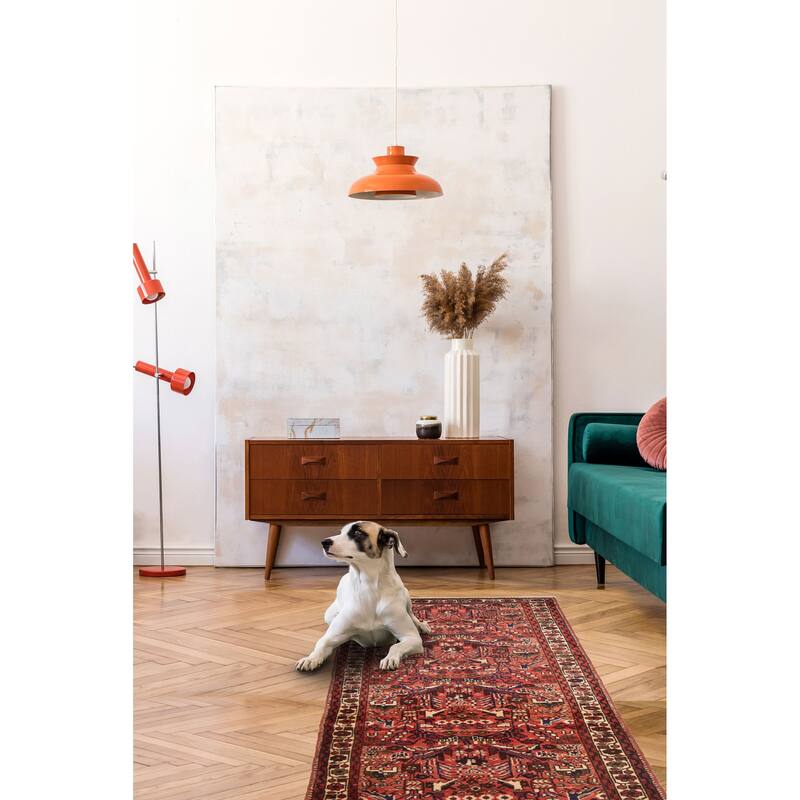 ECARPETGALLERY Hand-knotted Andelz Red Wool Rug - 3'2 x 9'10