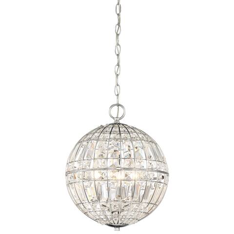 Minka-Lavery Palermo 4-Light Pendant-Transitional Style, Chrome Finish, Clear Crystal Shade