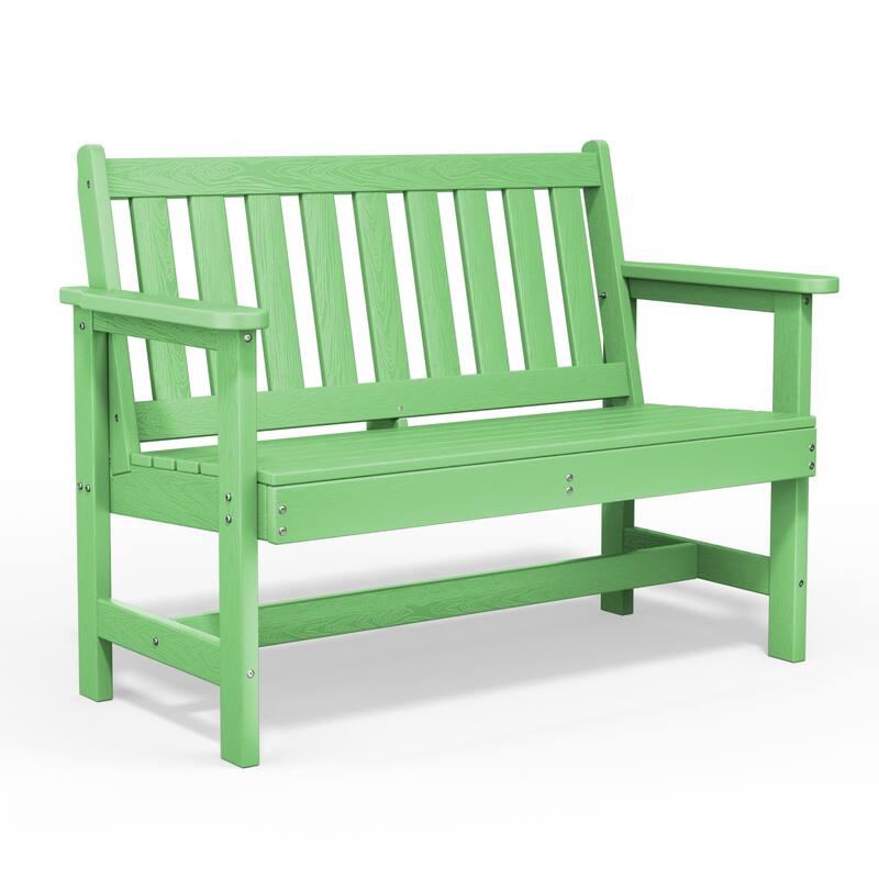 Outdoor 2-Person Garden Bench 42.92-in W x 35.83-in H - Light Green