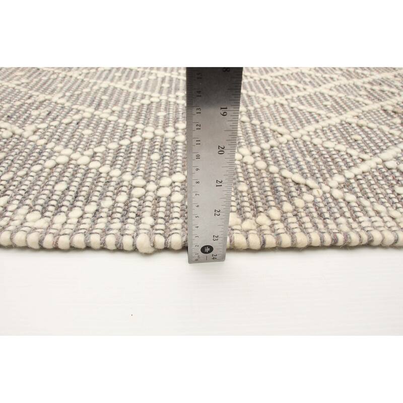 ECARPETGALLERY Braid weave Sienna Grey Wool Rug - 5'1 x 8'1
