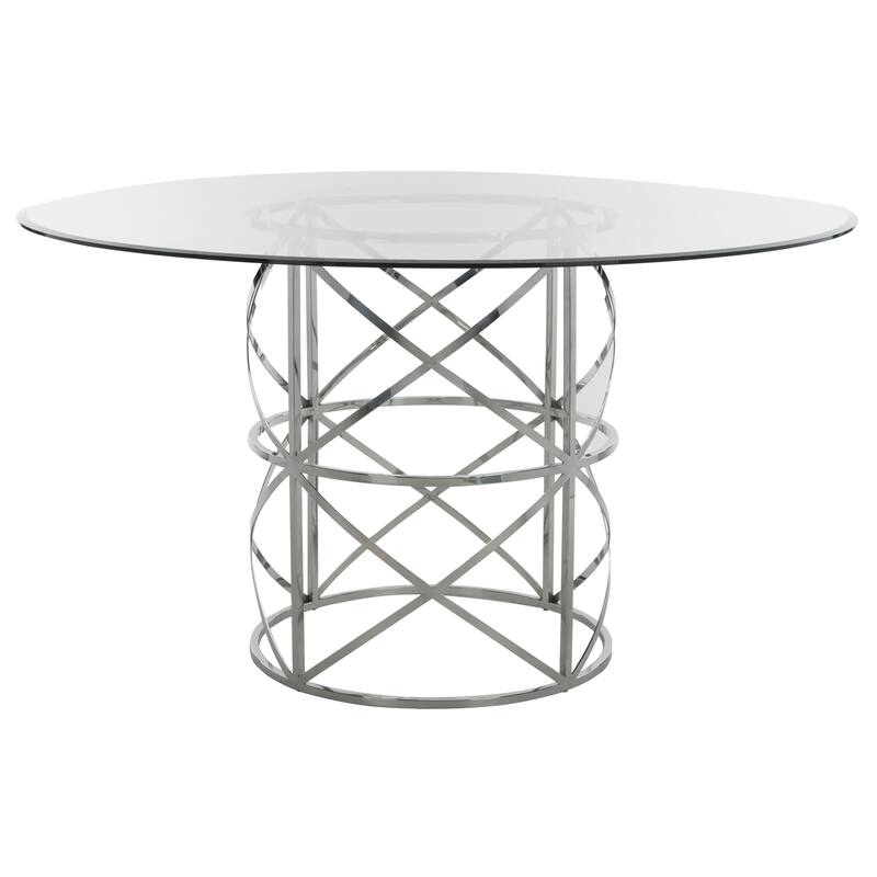 SAFAVIEH Couture Ren 54-inch Glass Top Dining Table - 54"W x 54"D x 30"H