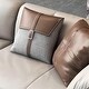preview thumbnail 6 of 12, 3 Seater Solid Wood Frame Leather Sofa with 4 Unique Pillows