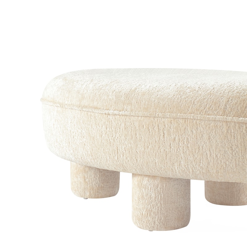 Manhattan Comfort Tribeca Chenille Accent Ottoman