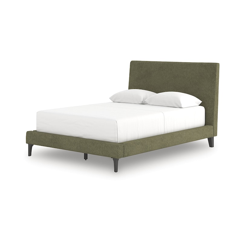 Signature Design by Ashley Zadilyn Sage Green Upholstered Bed with Roll Slats