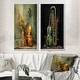 preview thumbnail 9 of 10, Designart "Bassoon Beauty Opulent Olive" Music Framed Art Set Of 2 - Traditional Wall Art Set Green Wall Decor 2 Pieces 25 in. wide x 28 in. high - White