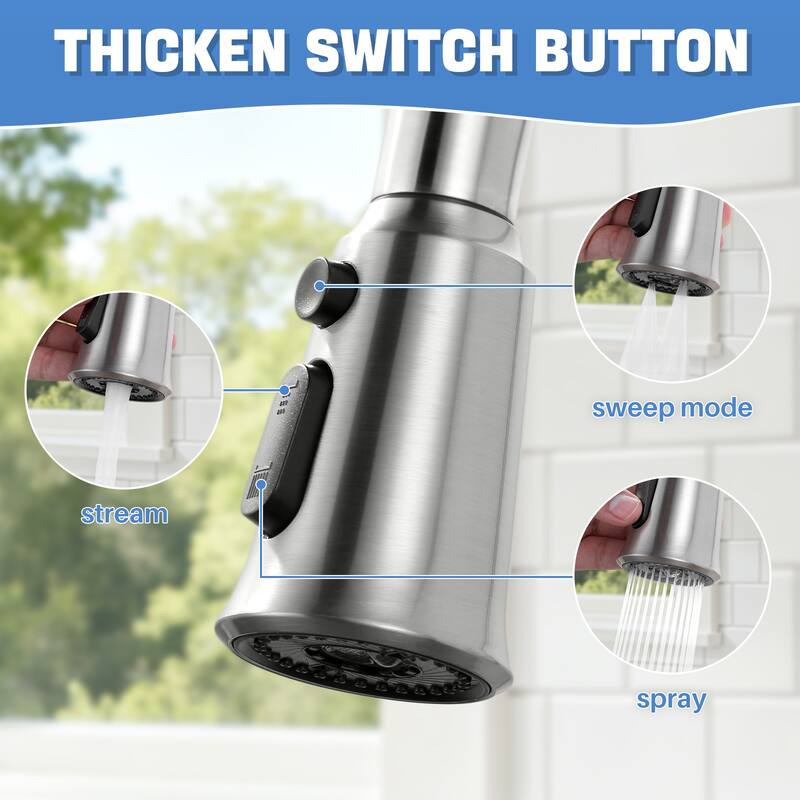 WOWOW Pull Down Kitchen Faucet Spray Head with 9 Adapters Kit