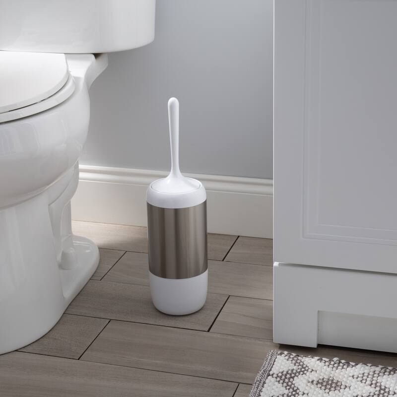 Bath Bliss Smooth Matte Stainless Waist Bin and Toilet Brush