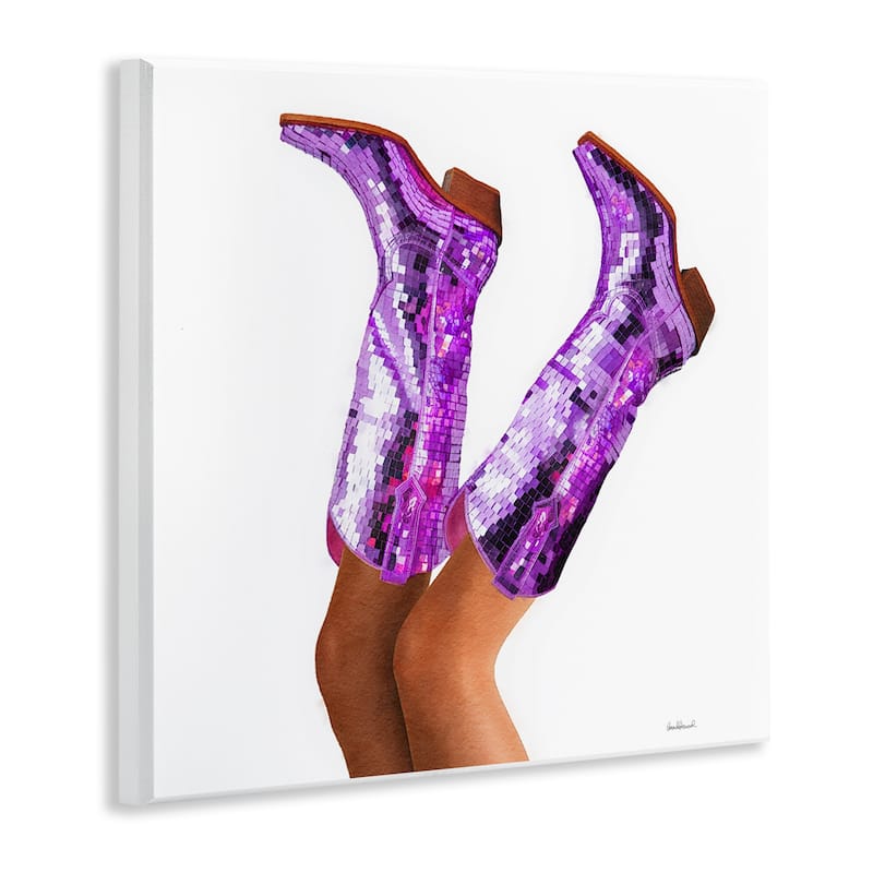 Stupell Purple Glam Cowgirl Boots Wall Plaque Art Design By Amanda Greenwood