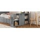 preview thumbnail 15 of 14, Grey Multifunctional Twin-size Platform Bed with Built-in Trundle and 3 Drawers