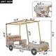 preview thumbnail 4 of 11, Wooden Twin Size Car Bed with Pillow, Ceiling Cloth, LED Lights & Storage Rack, Natural
