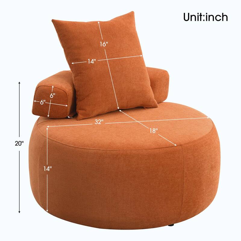 Lounge Chair with Pillow,Easy to Move Modern Reading Chair On Sale