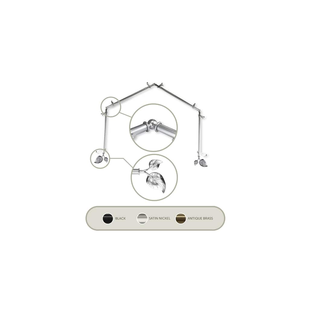 Modern Curtain Rods & Hardware - Adjustable Telescoping Rods, Unique Finials, Bay Window Curtain Rod - M