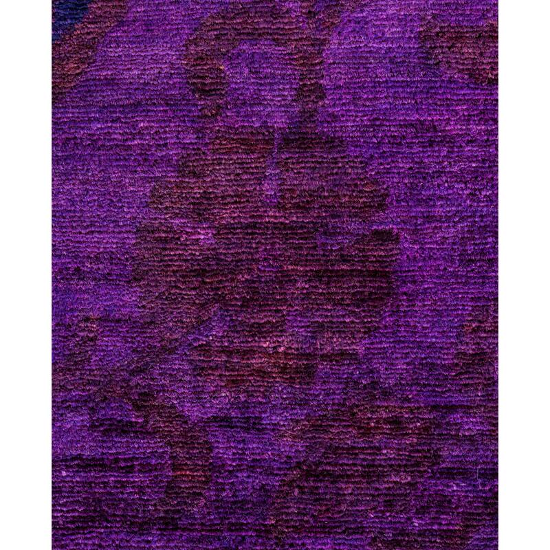 Overdyed One-of-a-Kind Hand-Knotted Area Rug - Purple - 8' 1" x 9' 10"