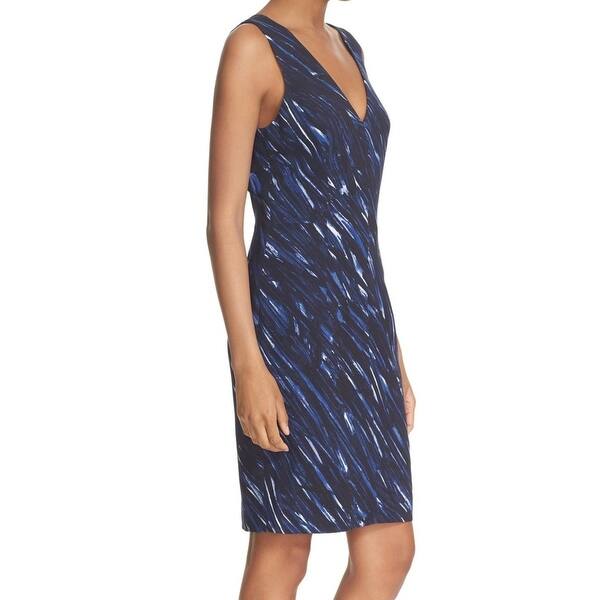 Shop Milly Womens V Neck Abstract Printed Sheath Dress Overstock