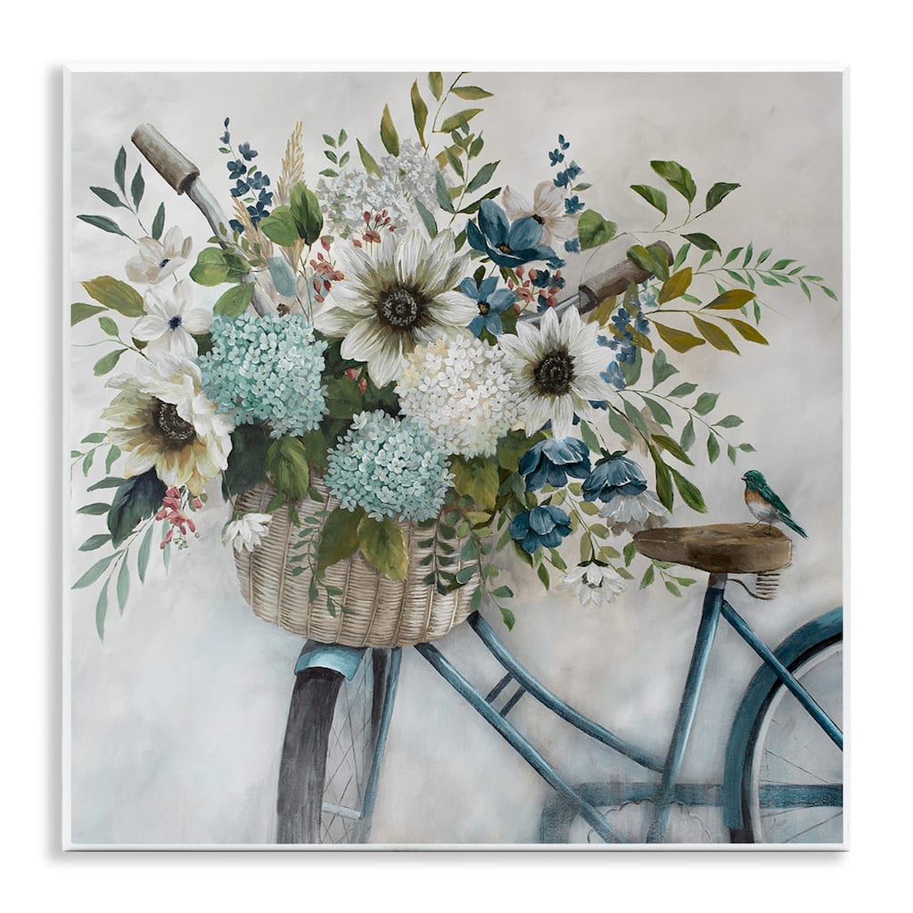Stupell Floral Bike Basket Wall Plaque Art Nan