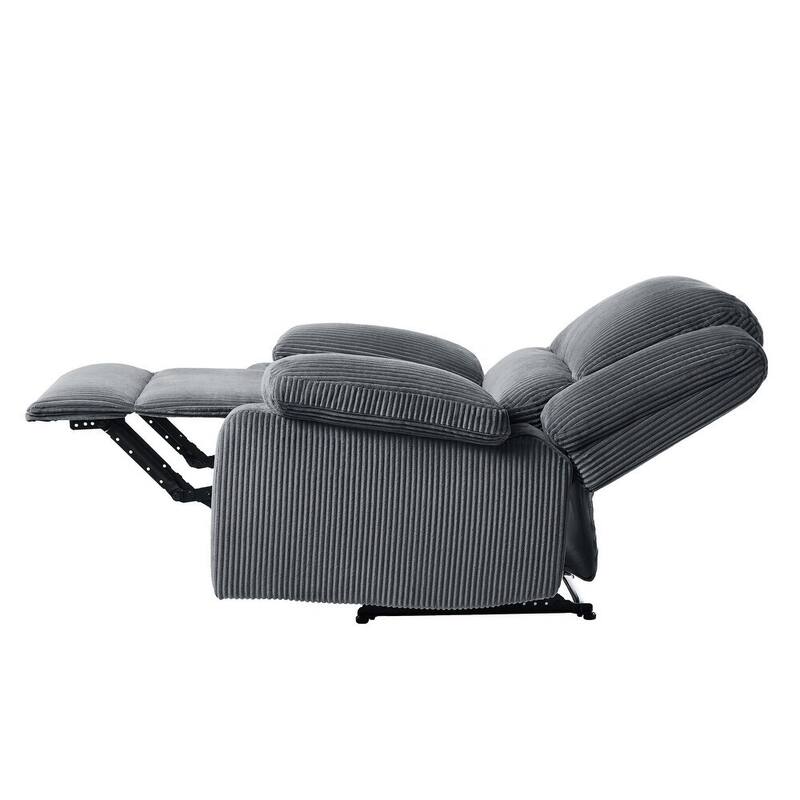 2 Piece Modern Corduroy Upholstery Push Back Manual Recliner Chair
