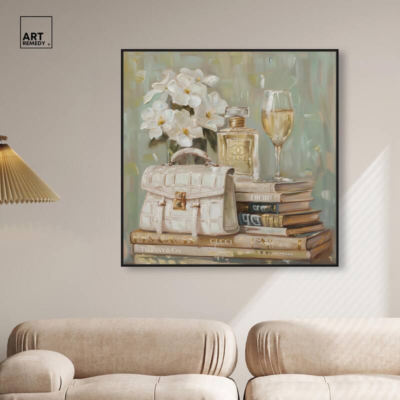 Sage Green Glam Canvas by Art Remedy