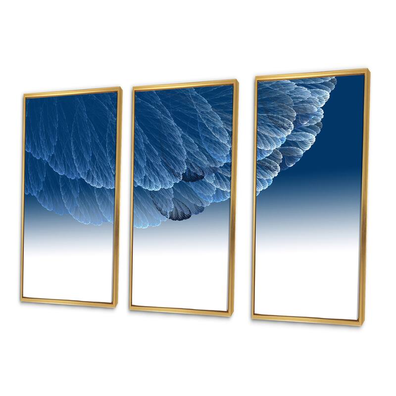 Designart "Blue Ink Infinity Ink Cloud On White" Modern Framed Wall Art
