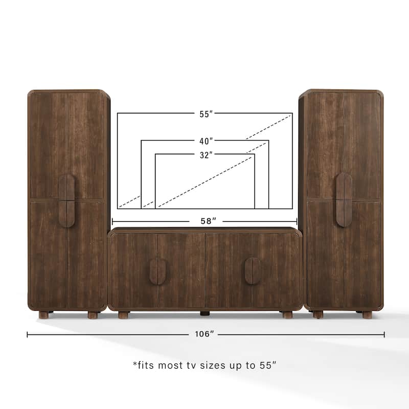 Crosley Millie 3-Piece Entertainment Center