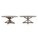 preview thumbnail 7 of 10, Krakova Rustic X-Base Round Pine Wood Dining Table 72" Table