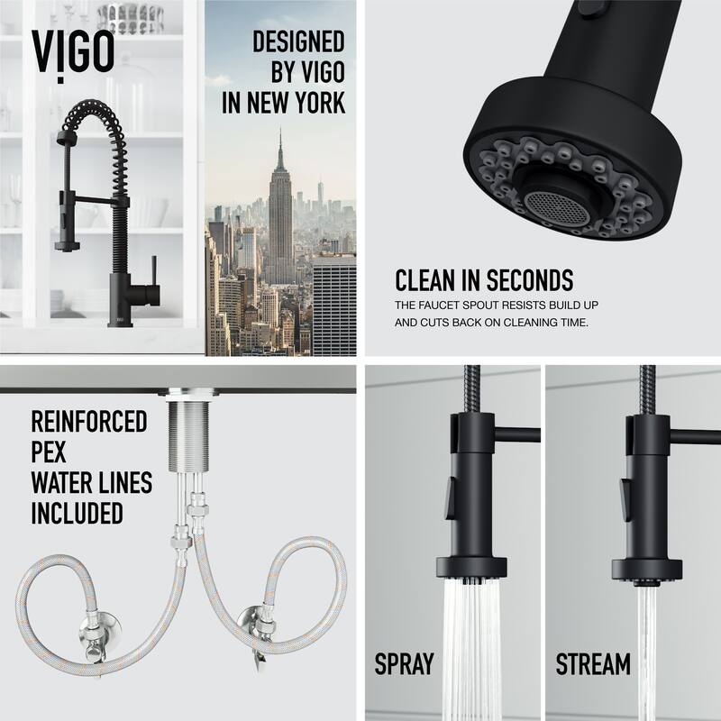 VIGO Edison 19" H Single Handle Pull-Down Sprayer Kitchen Faucet Set with Touchless Sensor