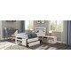 preview thumbnail 14 of 13, White Twin Size Wood Platform Bed with Removable Storage Shelves, 2 Built-in Storage Drawers