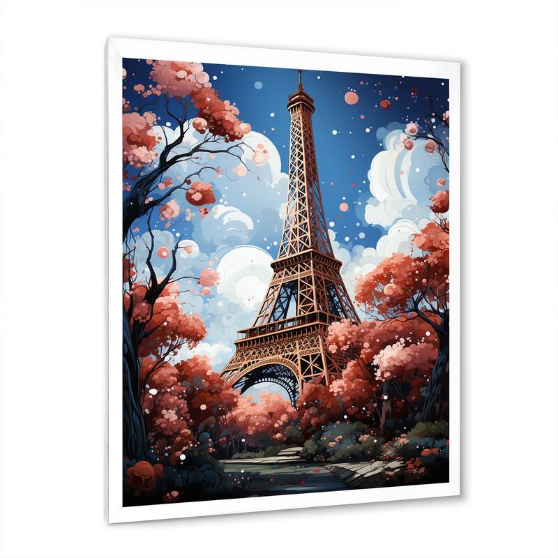 Designart "Paris In Spring Bloom I" City Paris Framed Wall Decor