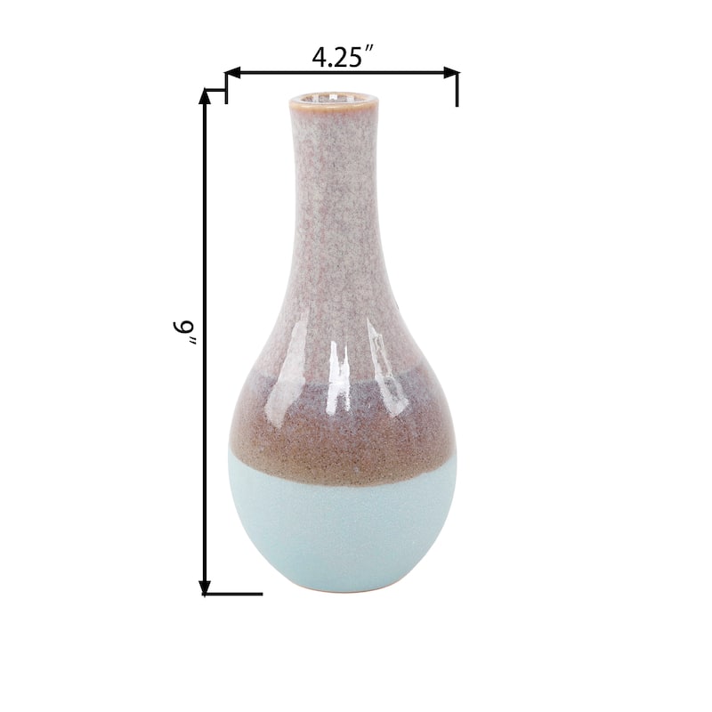 9" Ceramic Two-Tone Vase