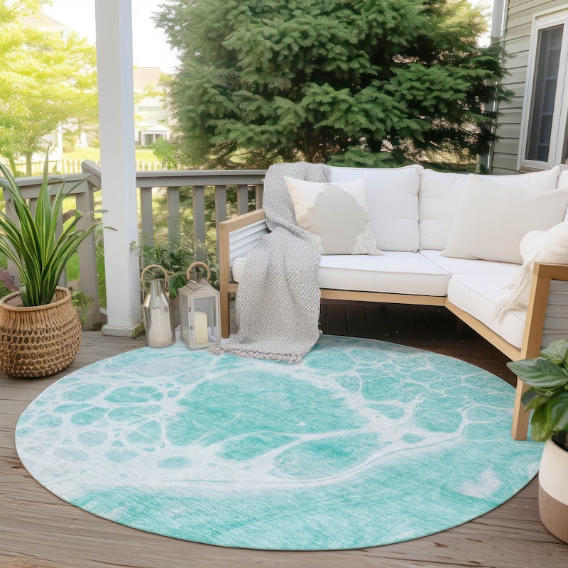 Machine Washable Indoor/ Outdoor Chantille Abstract Contemporary Rug