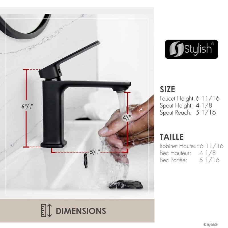 Stylish Vita Single Handle 6" Bathroom Faucet B-102C & B-102N