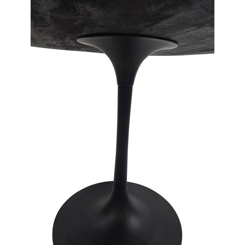 Round Mango Wood Dining Table - 36" - Fog Gray and Black