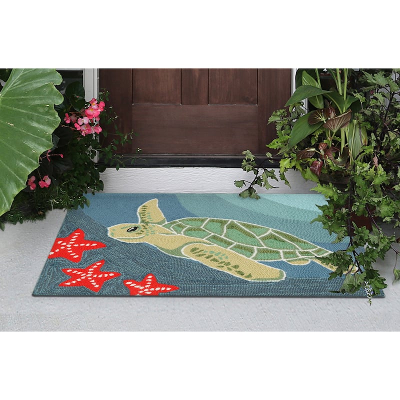 Liora Manne Frontporch Sea Turtle Indoor/Outdoor Rug