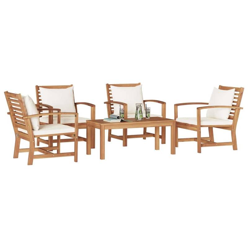 vidaXL Garden Sofa Set Natural Solid teak wood - 37 x 18 x 16