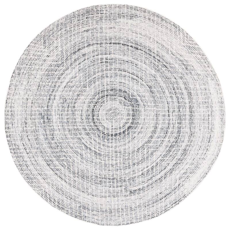 SAFAVIEH Handmade Abstract Cemile Modern Wool Rug - 6' Round - Black/Ivory - Round