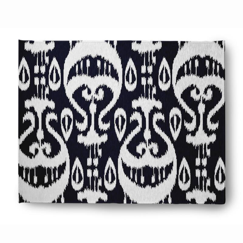 Ikat Soft Chenille Rug - 8' x 10' - Black