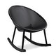 preview thumbnail 24 of 45, Set of 2 Mid-Century Modern Rocking Lounge Chairs - Egg-Shaped Breathable Plastic Seat with Durable Plastic Base, Accent Seating