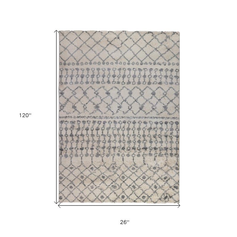Qavun Geometric Stain Resistant Soft Area Rug By HomeRoots - 10' Runner