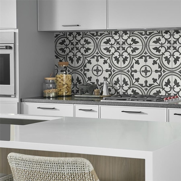 SomerTile 9.75 x 9.75-in Art Grey Porcelain Tile. Opens flyout.