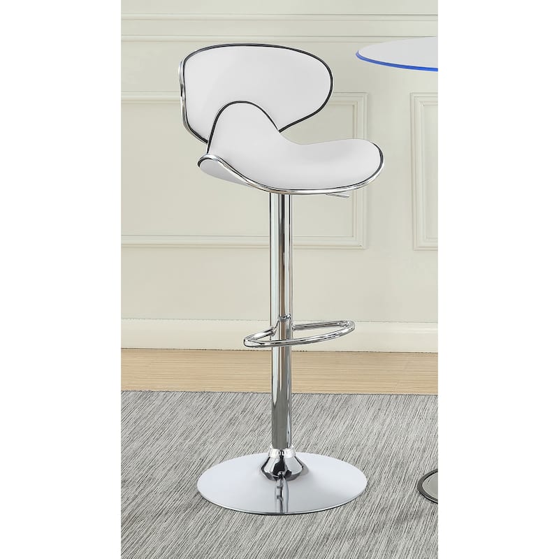 Edenton Upholstered Adjustable Bar Stool White (Set of 2)