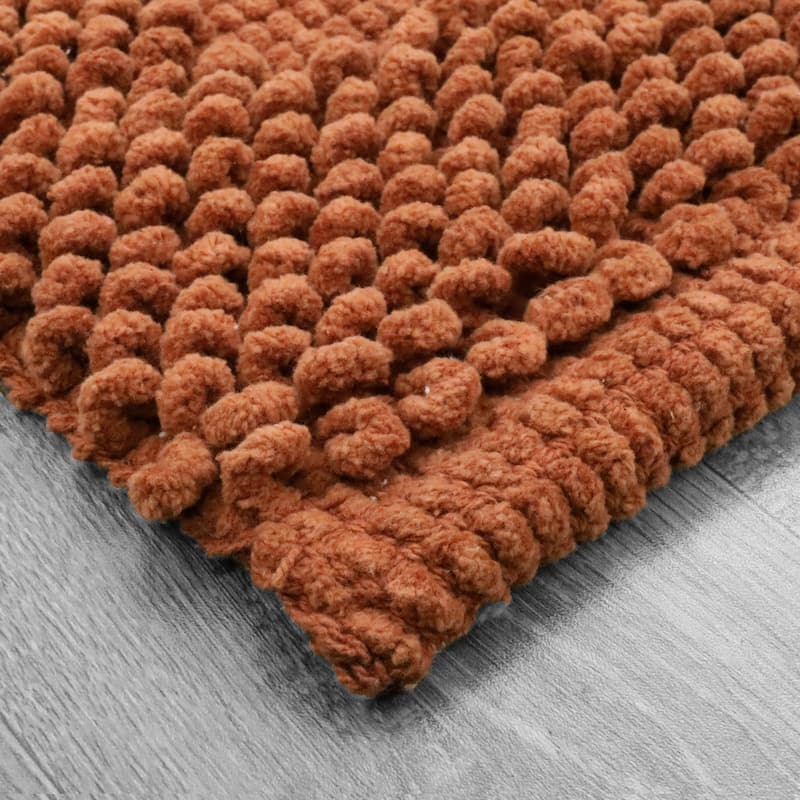 Sophie Border Ultra-plush Chenille Non-Slip Cotton Bath Mat (Set of 2)