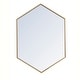 preview thumbnail 1 of 2, Elegant Lighting MR4424 Decker 24" W x 34" H Contemporary Geometric Brass