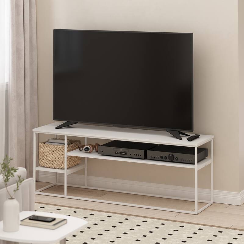 Furinno Moretti Modern Lifestyle TV Stand for TV up to 65 Inch, Columbia Walnut