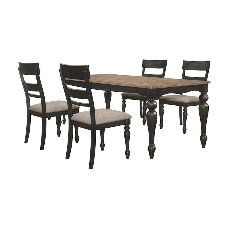 Kyle Brown Brushed and Charcoal Sandthrough 5-piece Dining Set