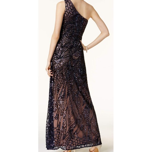 nightway sequined mesh gown