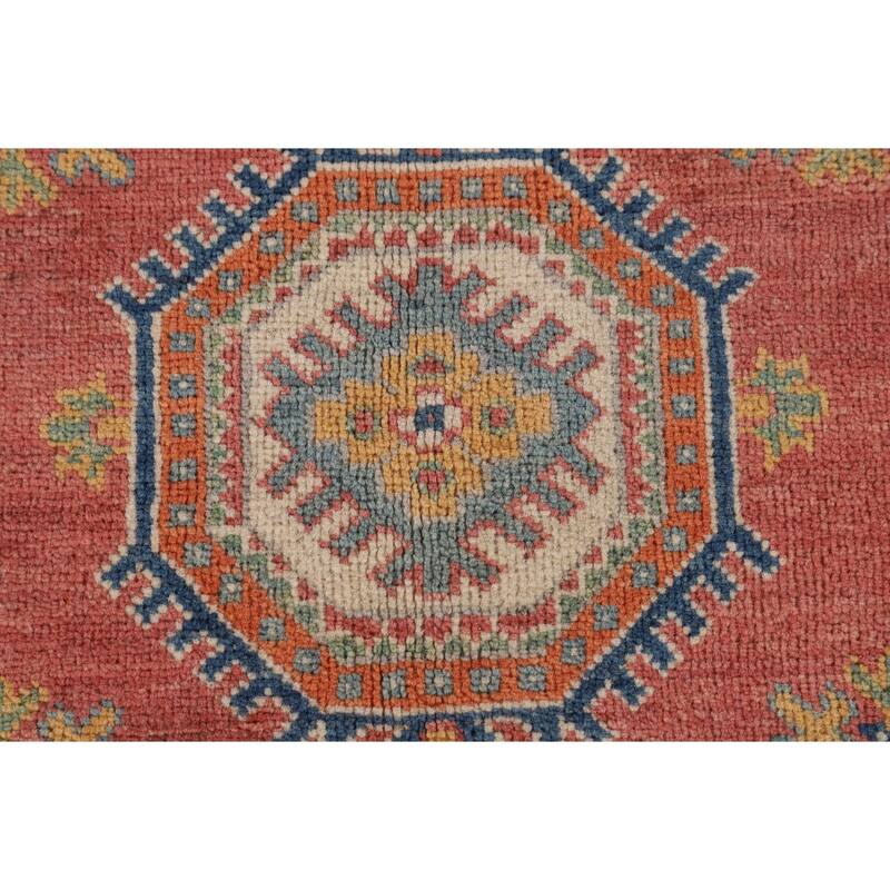 Geometric Kazak Area Rug Handmade Dining Room Wool Carpet - 6'5" x 9'6"
