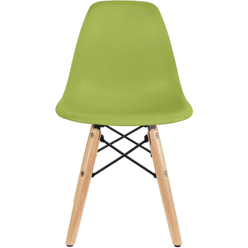Kids Toddler Chair Side No arm Armless Natural Wood Legs Eiffel For Kitchen Desk Work Bedroom Playroom Preschool - Green