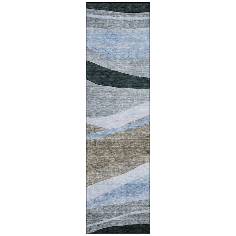 Machine Washable Indoor/ Outdoor Contemporary Deco Chantille Rug