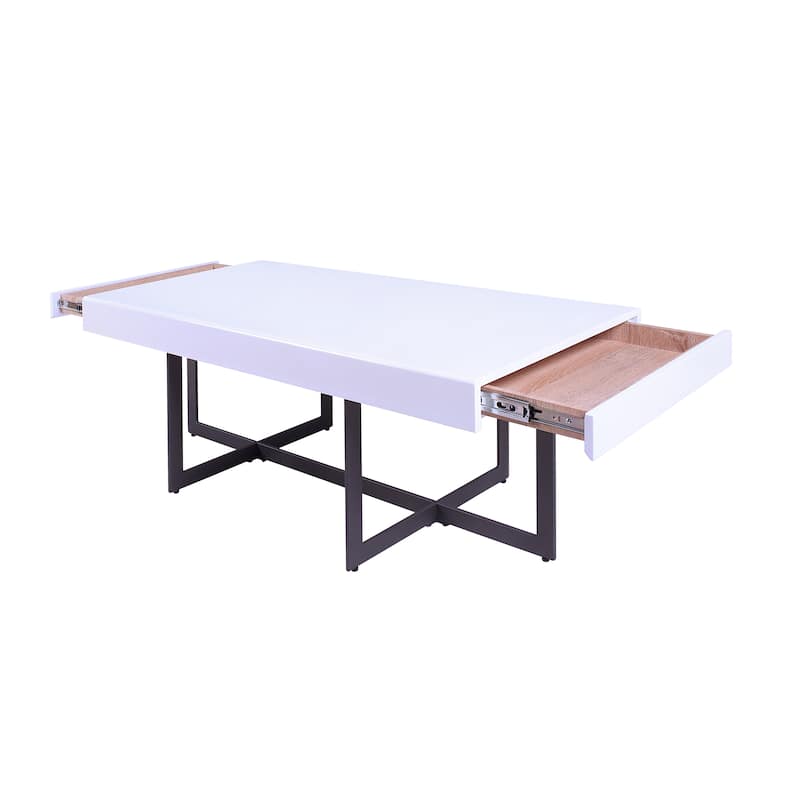 Granala Contemporary Steel 2-Piece Storage Coffee Table Set by Furniture of America